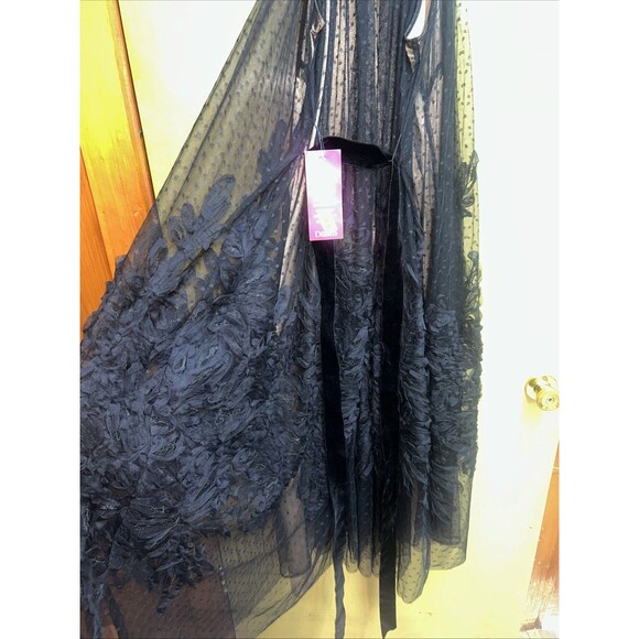 Women’s Alex Marie Sleeveless Black Prom/Formal Dress, Floral Detail, Sz 16W NWT - Picture 6 of 10